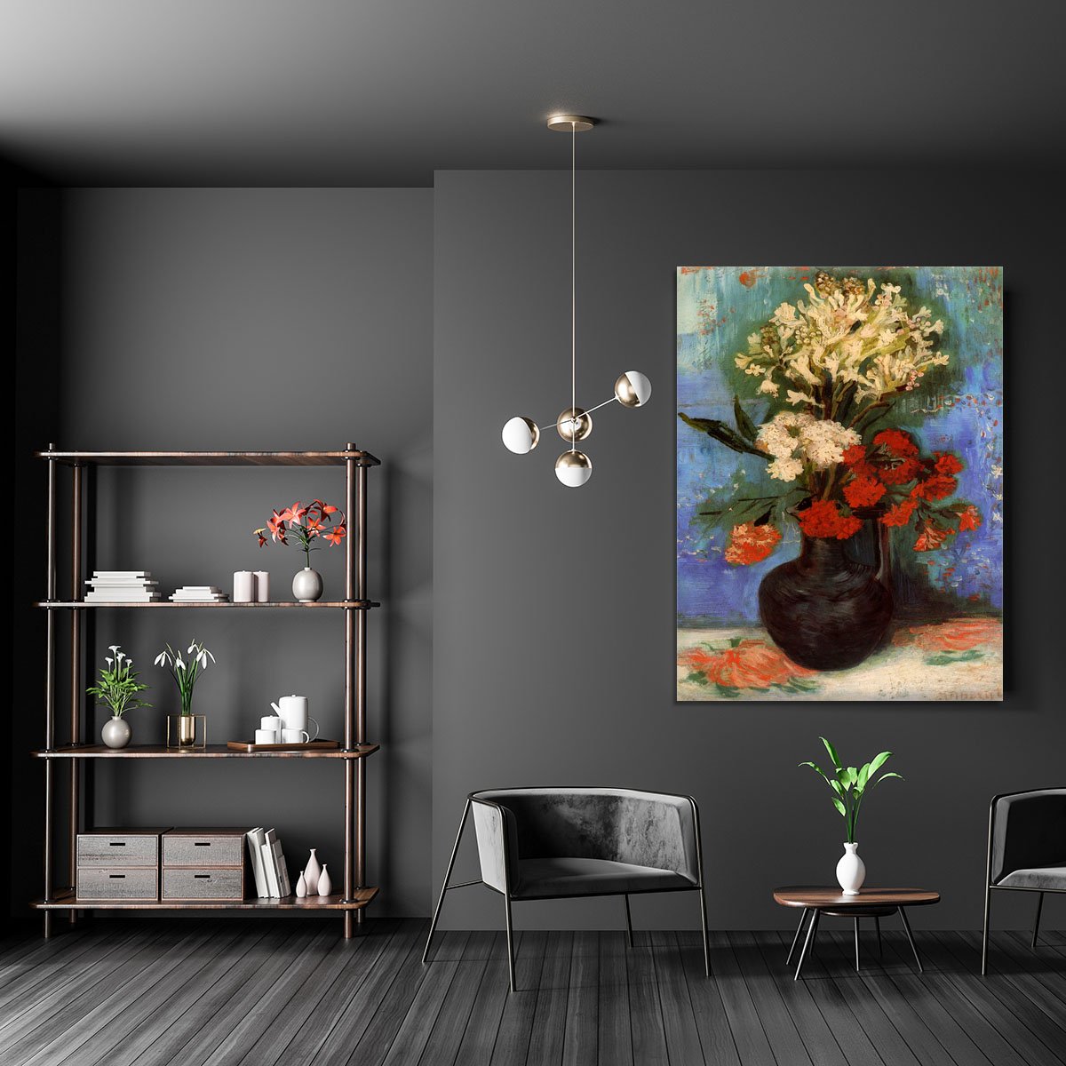 Vase with Carnations and Other Flowers by Van Gogh Canvas Print or Poster