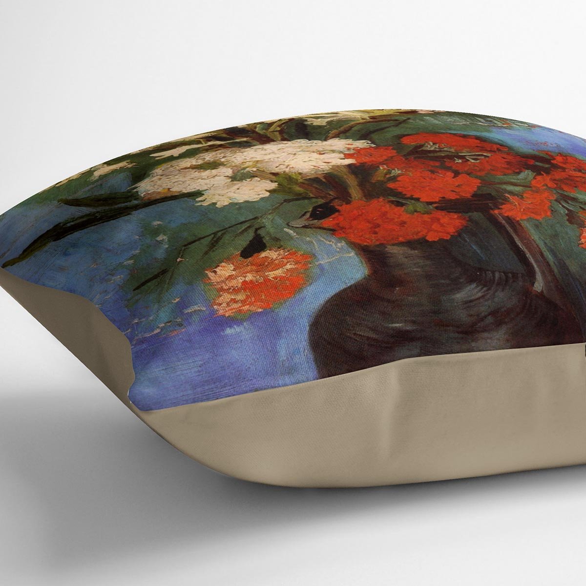 Vase with Carnations and Other Flowers by Van Gogh Throw Pillow