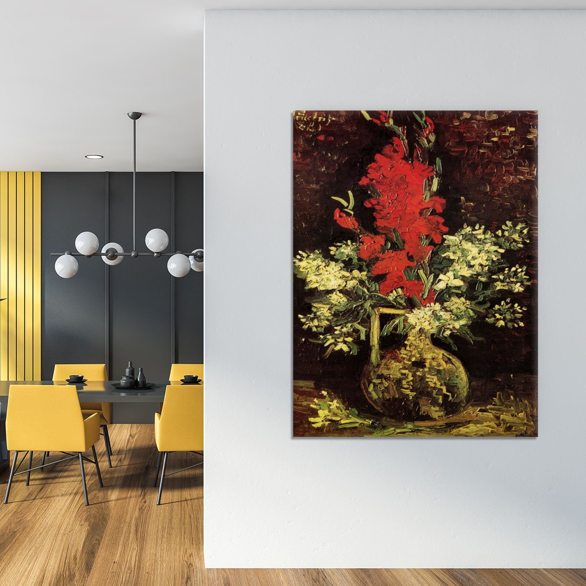 Vase with Gladioli and Carnations by Van Gogh Canvas Print or Poster
