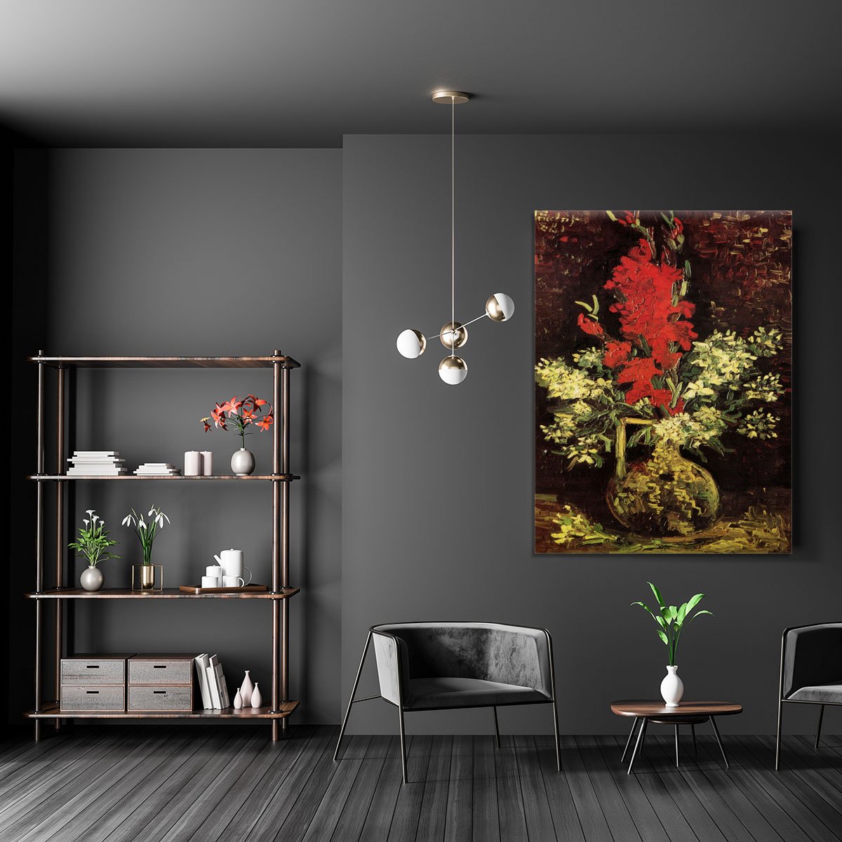 Vase with Gladioli and Carnations by Van Gogh Canvas Print or Poster