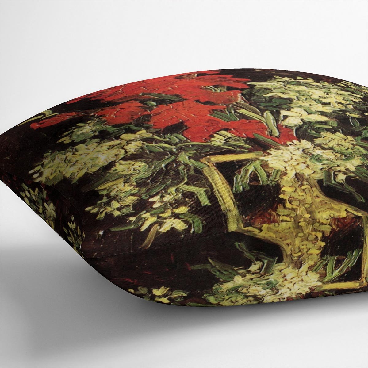 Vase with Gladioli and Carnations by Van Gogh Throw Pillow