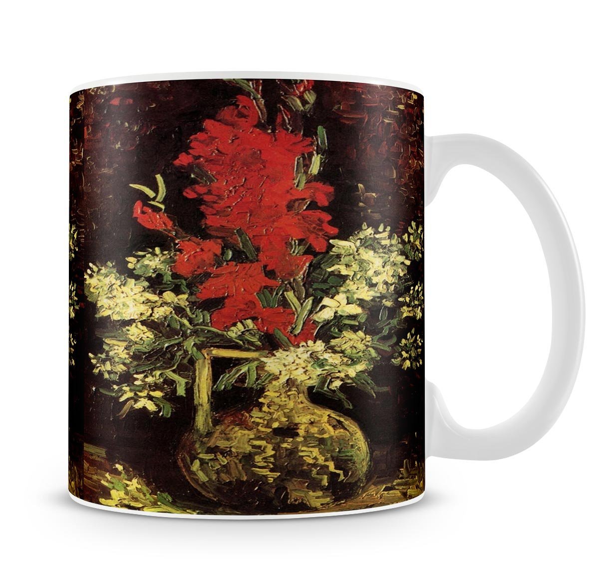 Vase with Gladioli and Carnations by Van Gogh Mug - Canvas Art Rocks - 4