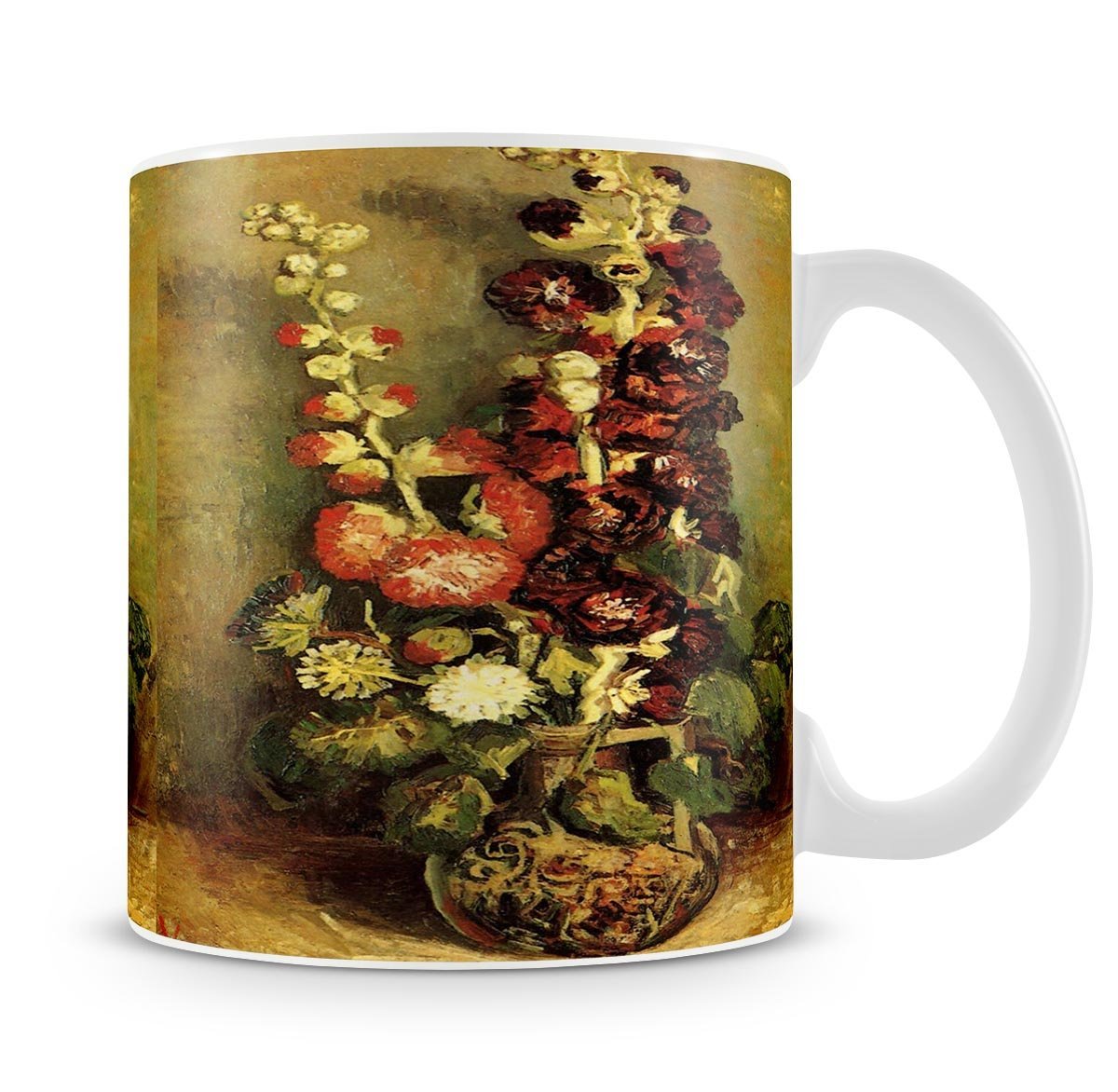 Vase with Hollyhocks by Van Gogh Mug - Canvas Art Rocks - 4