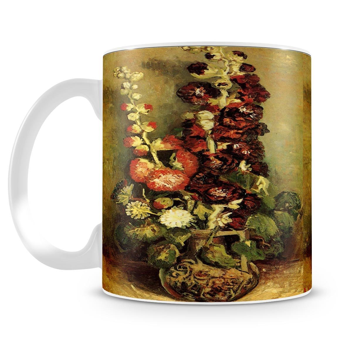 Vase with Hollyhocks by Van Gogh Mug - Canvas Art Rocks - 4
