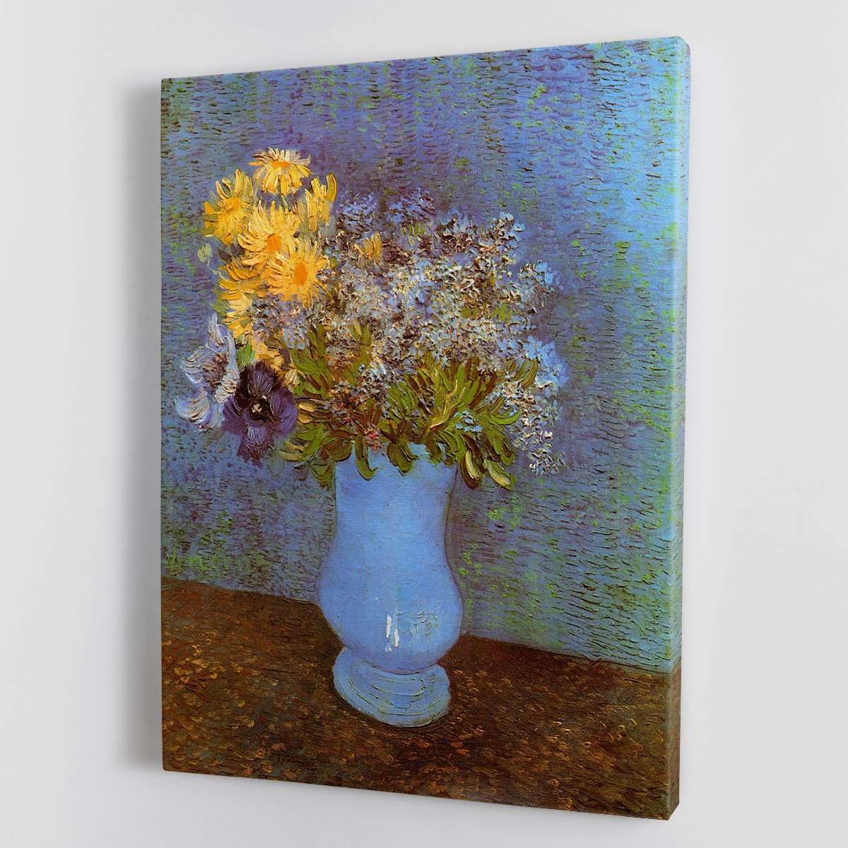 Vase with Lilacs Daisies and Anemones by Van Gogh Canvas Print or Poster