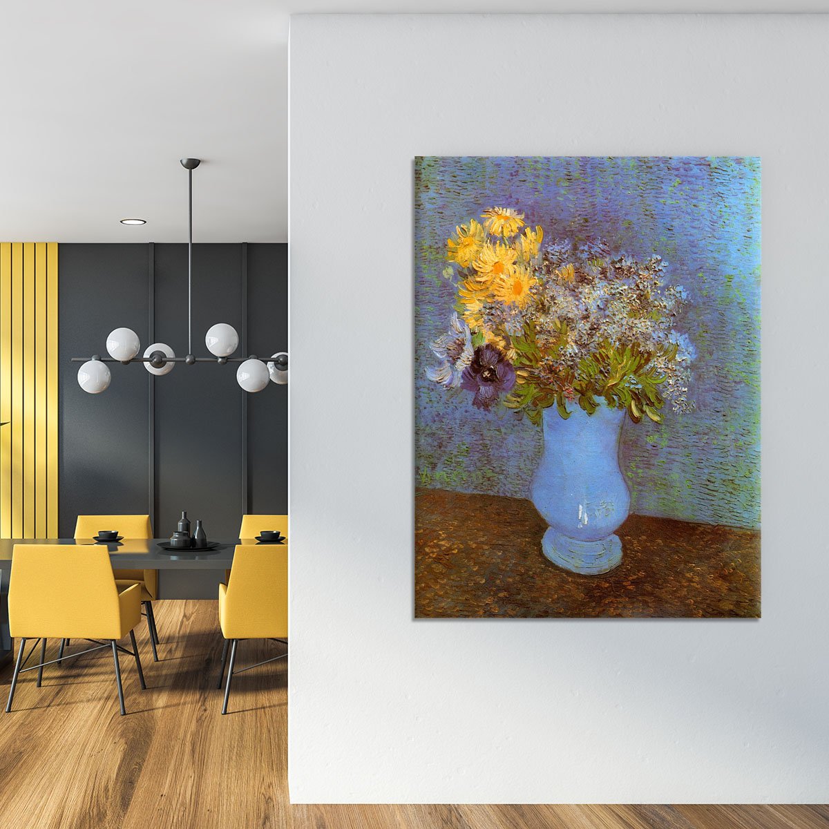 Vase with Lilacs Daisies and Anemones by Van Gogh Canvas Print or Poster