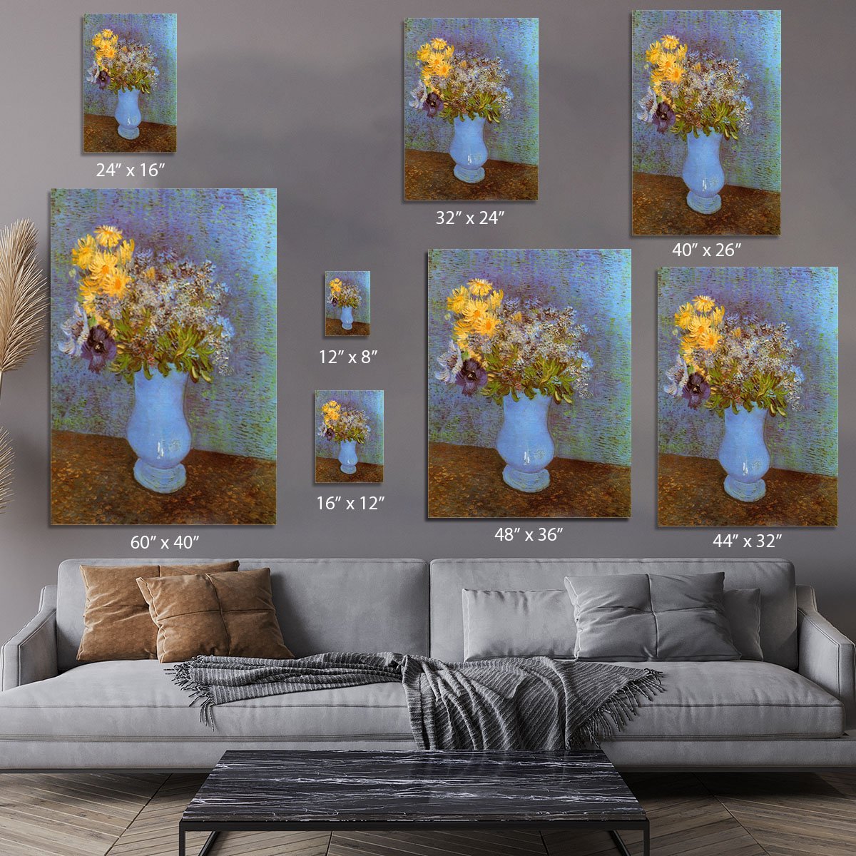 Vase with Lilacs Daisies and Anemones by Van Gogh Canvas Print or Poster