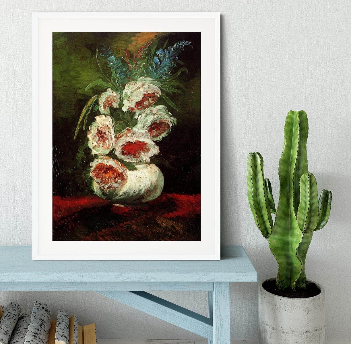 Vase with Peonies by Van Gogh Framed Print - Canvas Art Rocks - 5