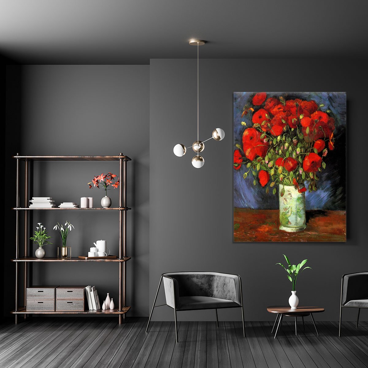 Vase with Red Poppies by Van Gogh Canvas Print or Poster