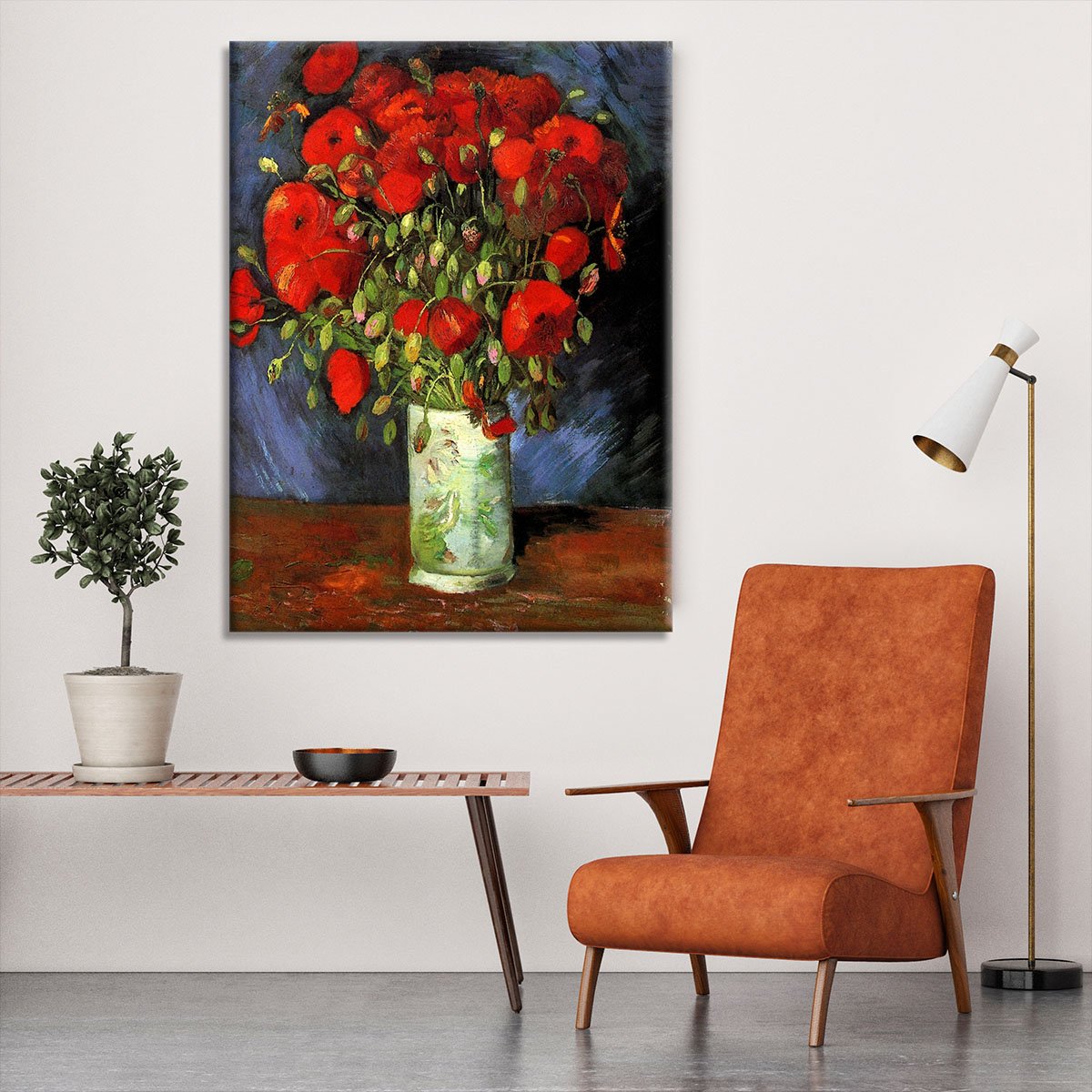 Vase with Red Poppies by Van Gogh Canvas Print or Poster