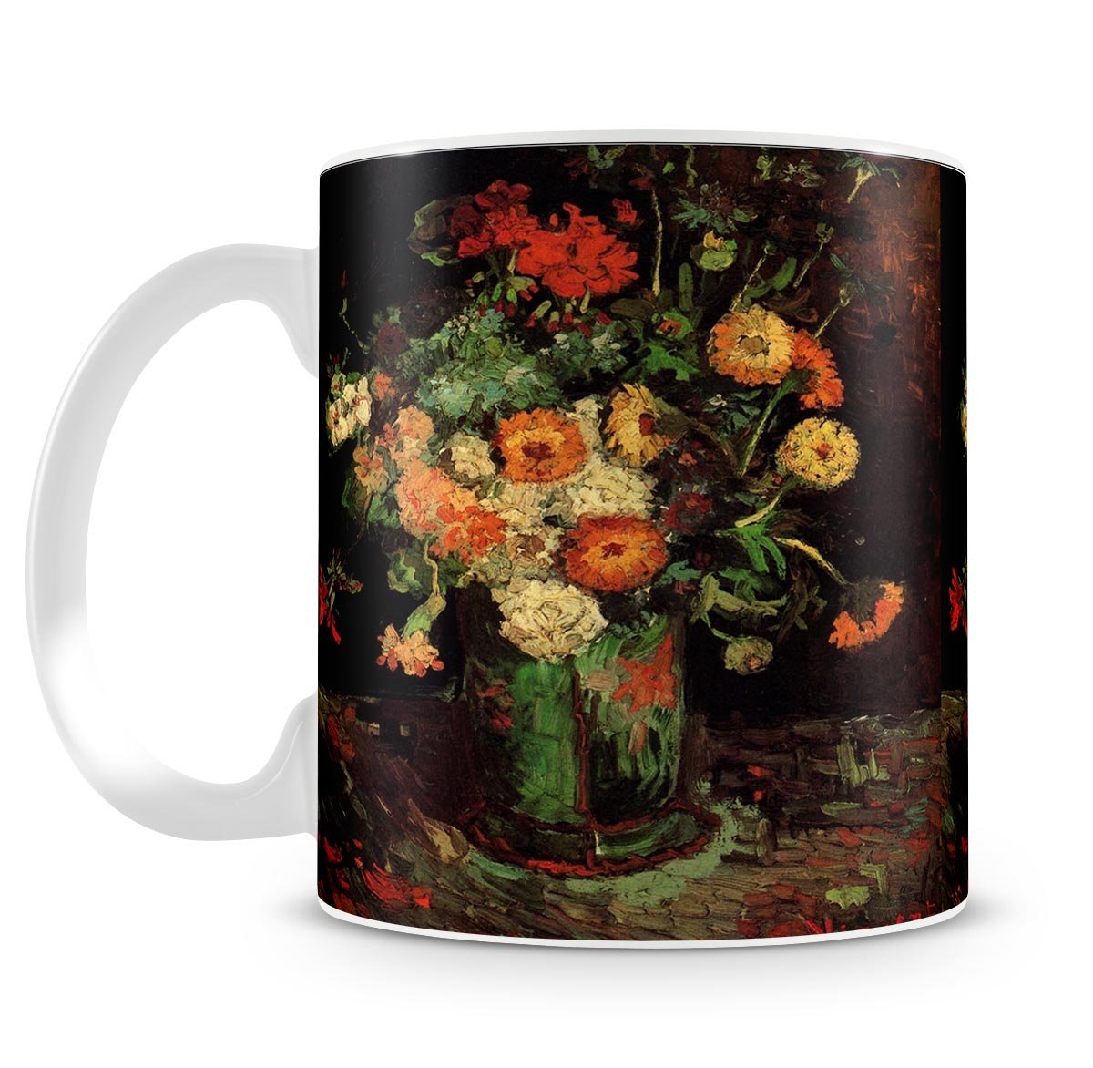 Vase with Zinnias and Geraniums by Van Gogh Mug - Canvas Art Rocks - 4