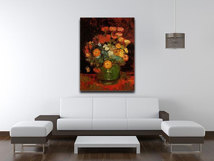 Vase with Zinnias by Van Gogh Canvas Print & Poster - Canvas Art Rocks - 4