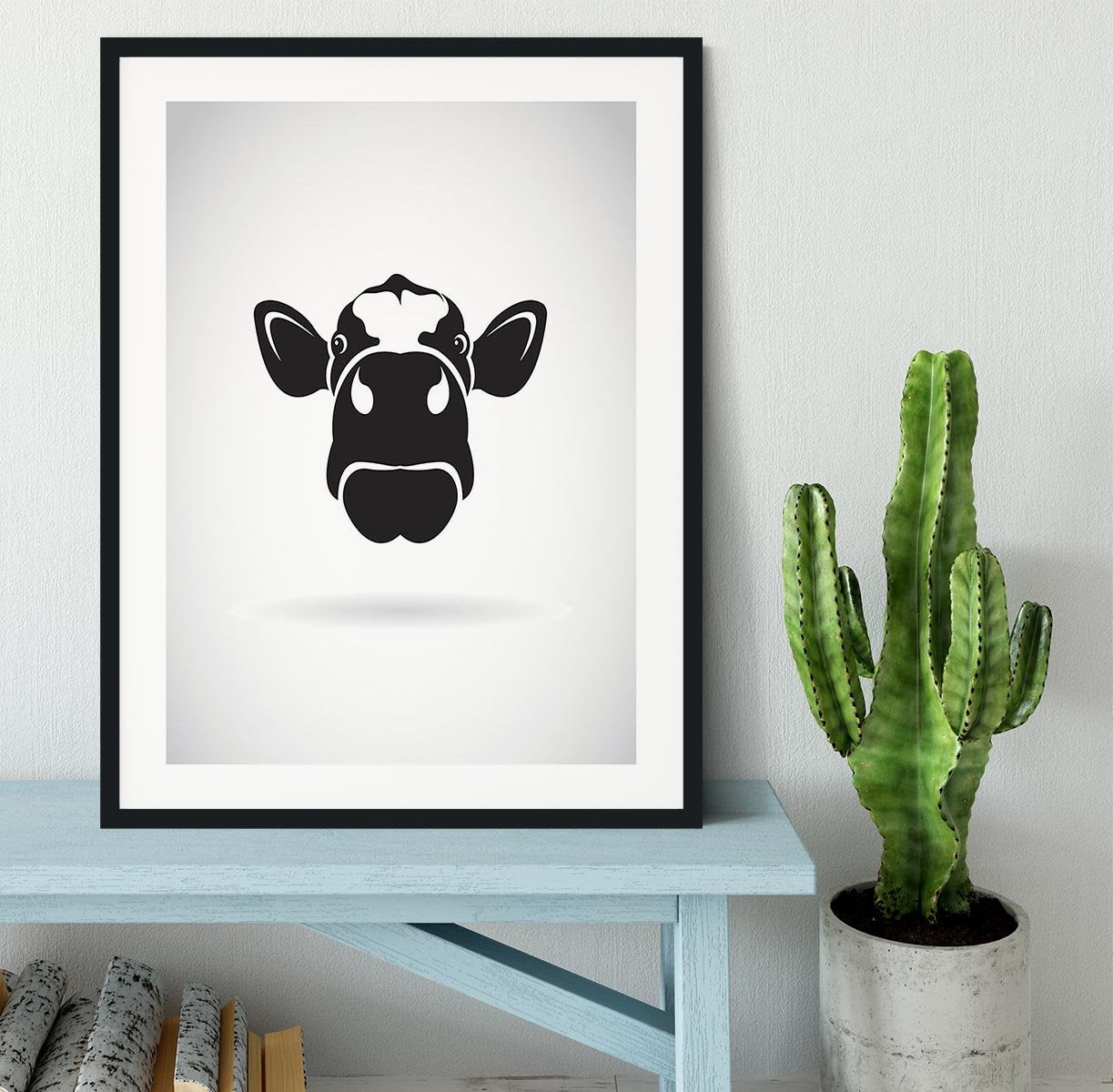 Vector image of an cow Framed Print - Canvas Art Rocks - 1