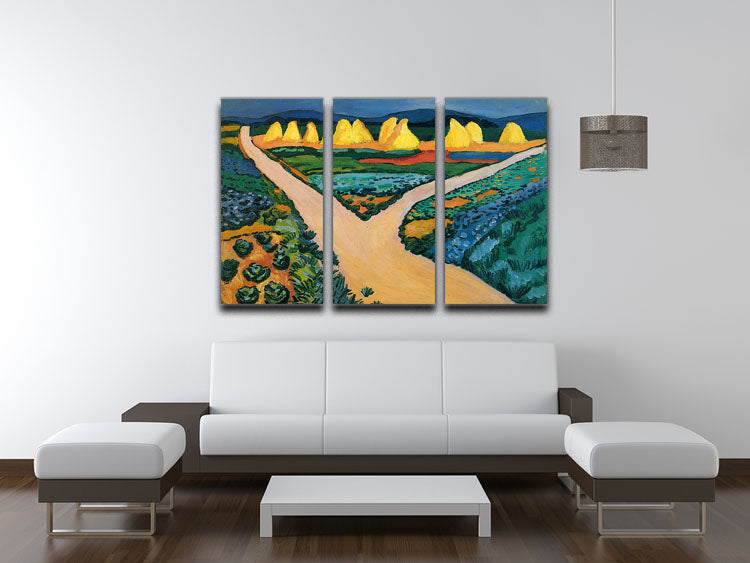 Vegetable Fields by Macke 3 Split Panel Canvas Print - Canvas Art Rocks - 3