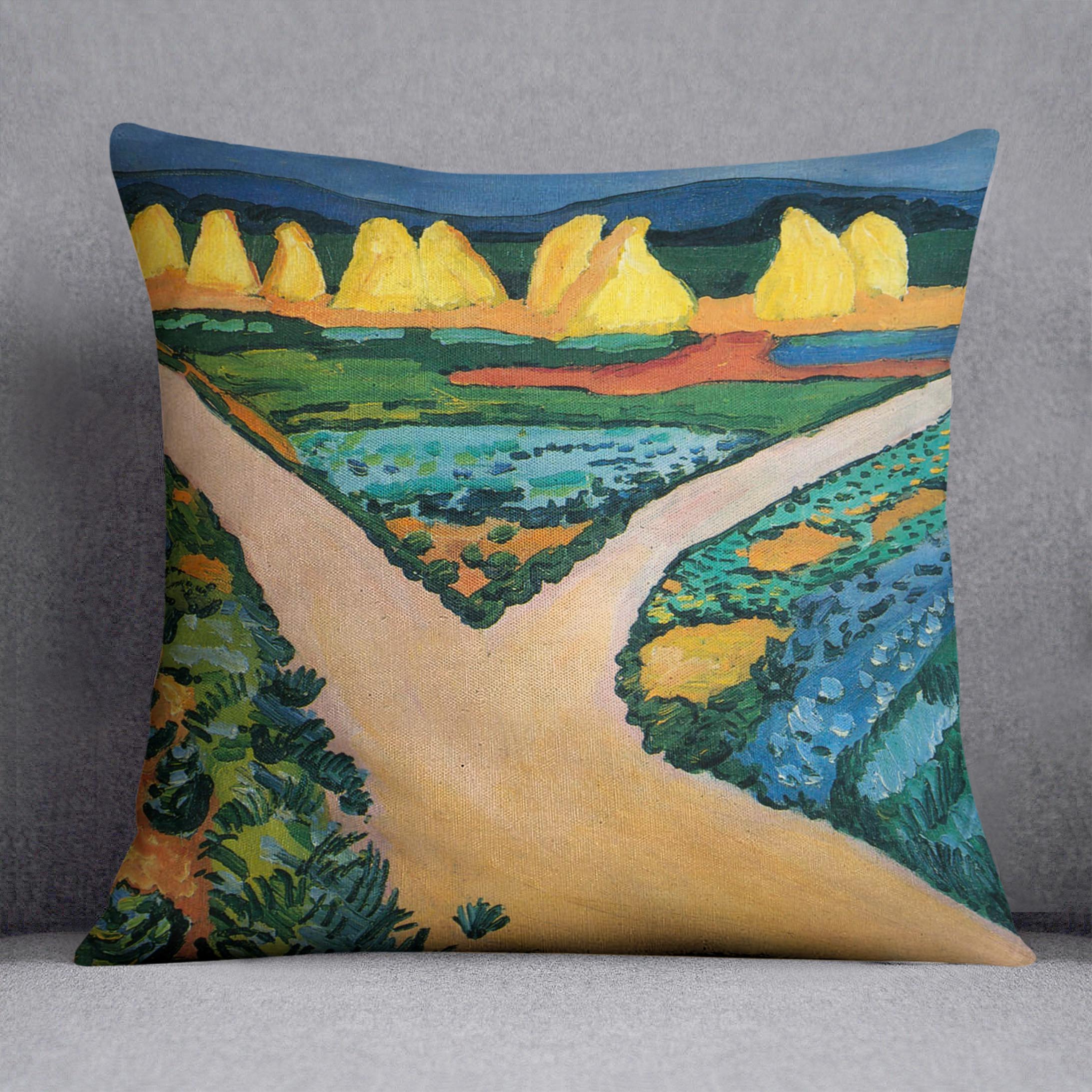 Vegetable Fields by Macke Cushion - Canvas Art Rocks - 1