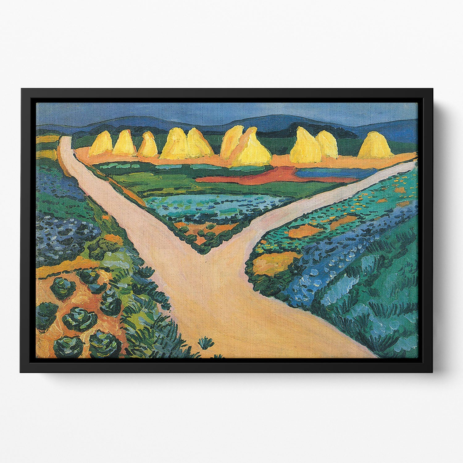 Vegetable Fields by Macke Floating Framed Canvas - Canvas Art Rocks - 2