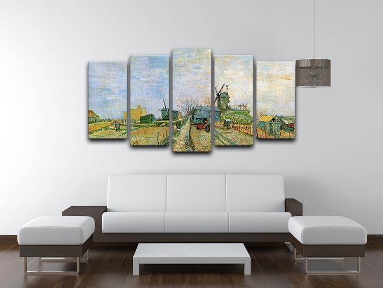 Vegetable Garden in Montmartre by Van Gogh 5 Split Panel Canvas - Canvas Art Rocks - 3