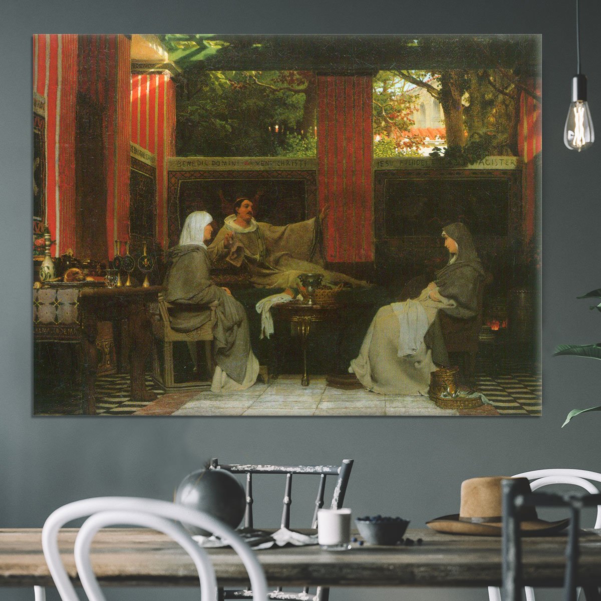 Venantius Fortunatus contributes Radegund VI by Alma Tadema Canvas Print or Poster