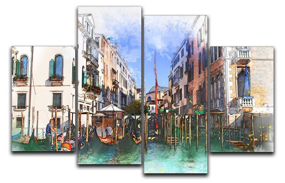 Venice Painting 4 Split Panel Canvas  - Canvas Art Rocks - 1