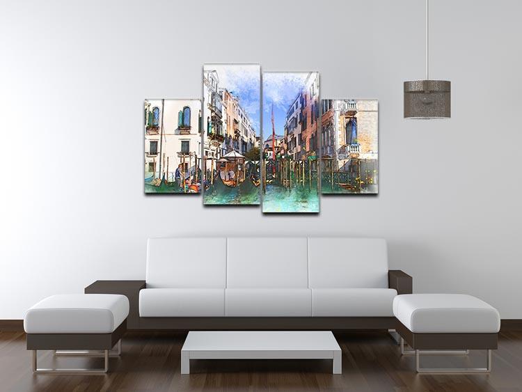 Venice Painting 4 Split Panel Canvas - Canvas Art Rocks - 3