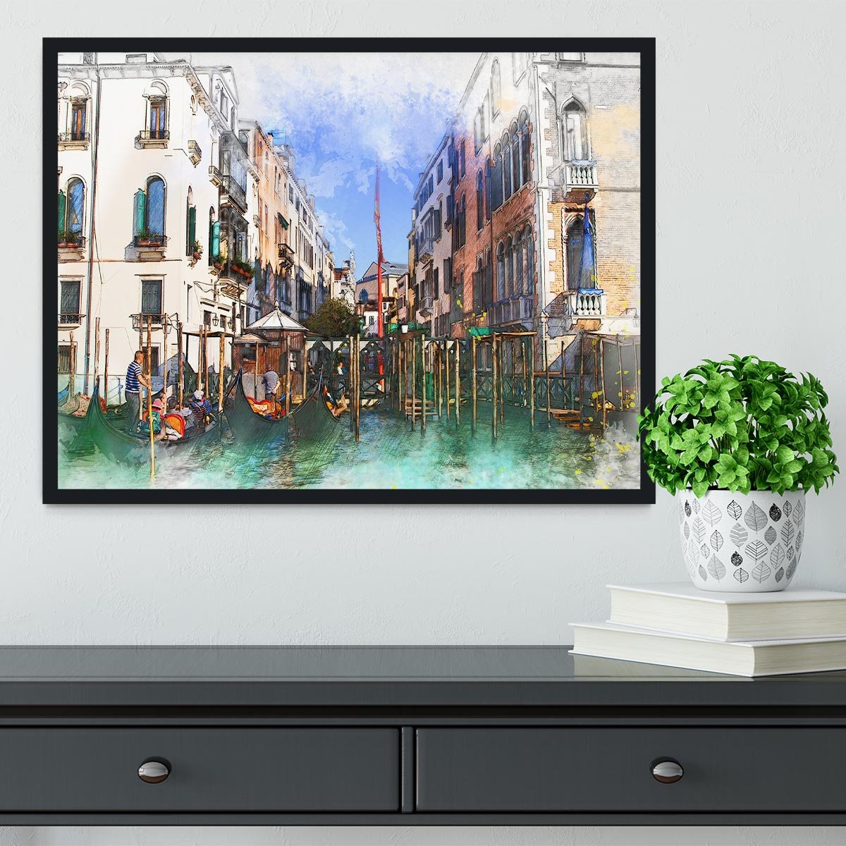 Venice Painting Framed Print - Canvas Art Rocks - 2