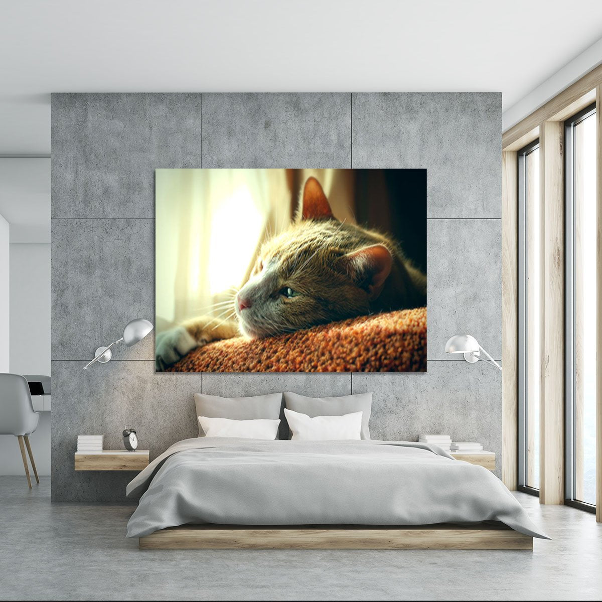 Very Sad Red Cat Canvas Print or Poster