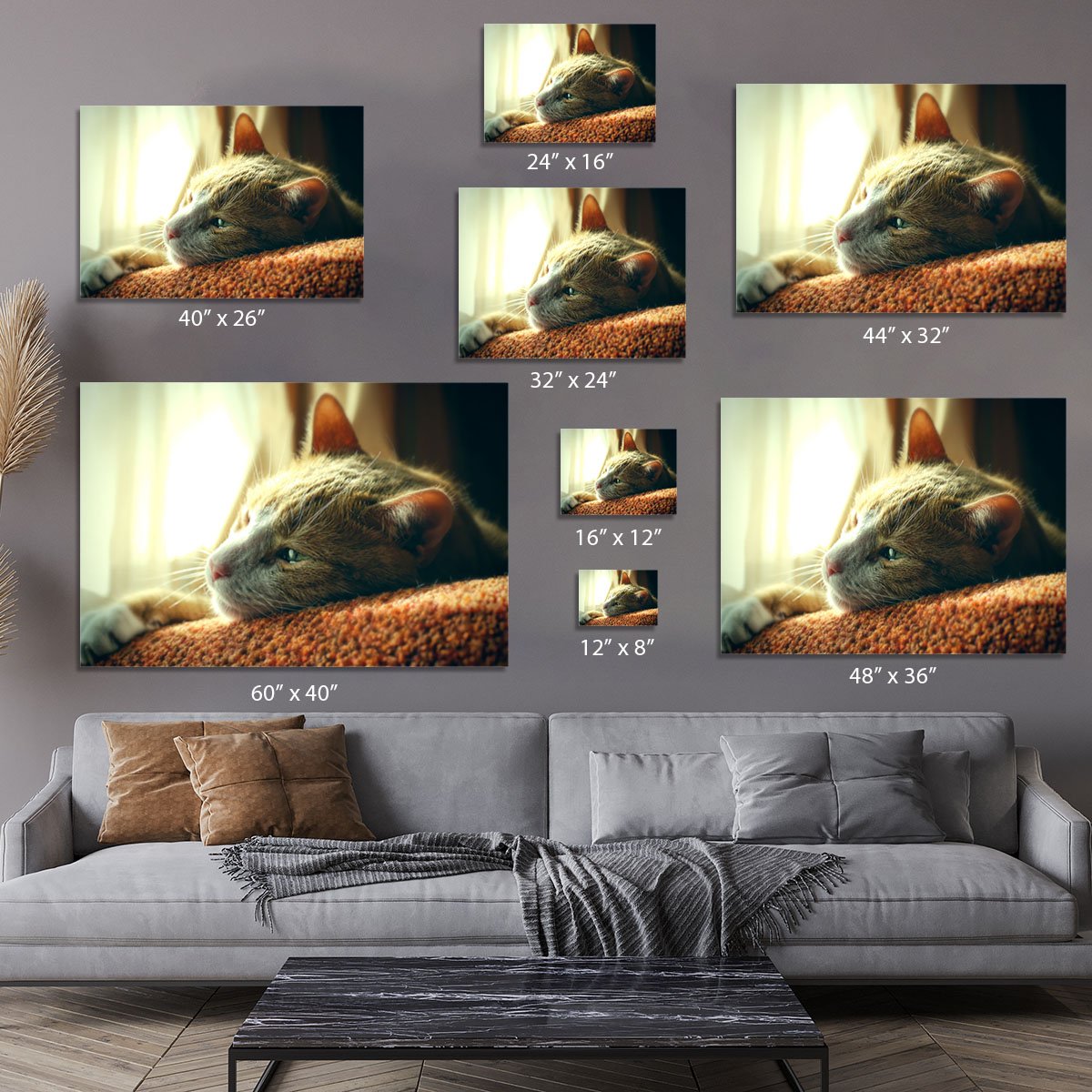 Very Sad Red Cat Canvas Print or Poster