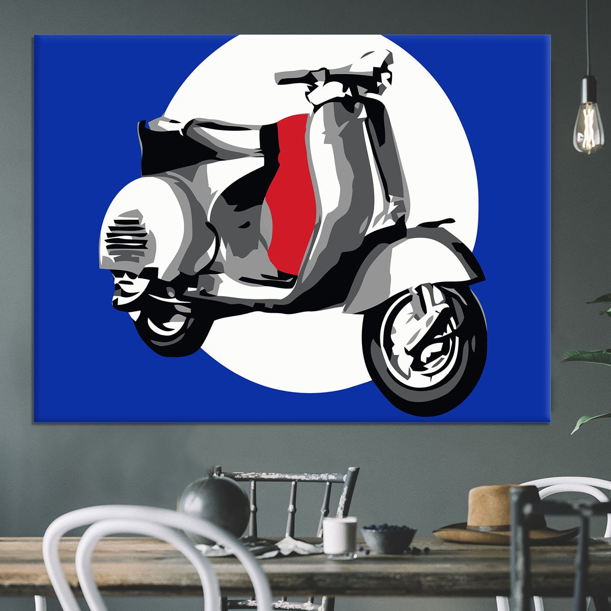 Vespa Scooter Pop Art Canvas Print or Poster