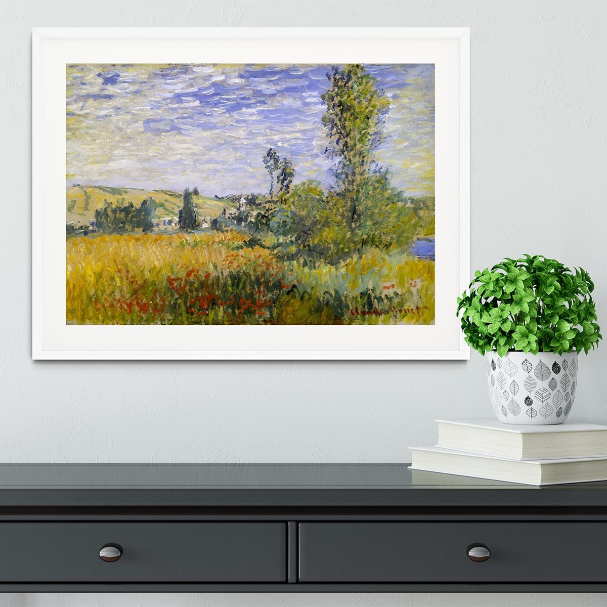 Vethueil by monet Framed Print - Canvas Art Rocks - 5