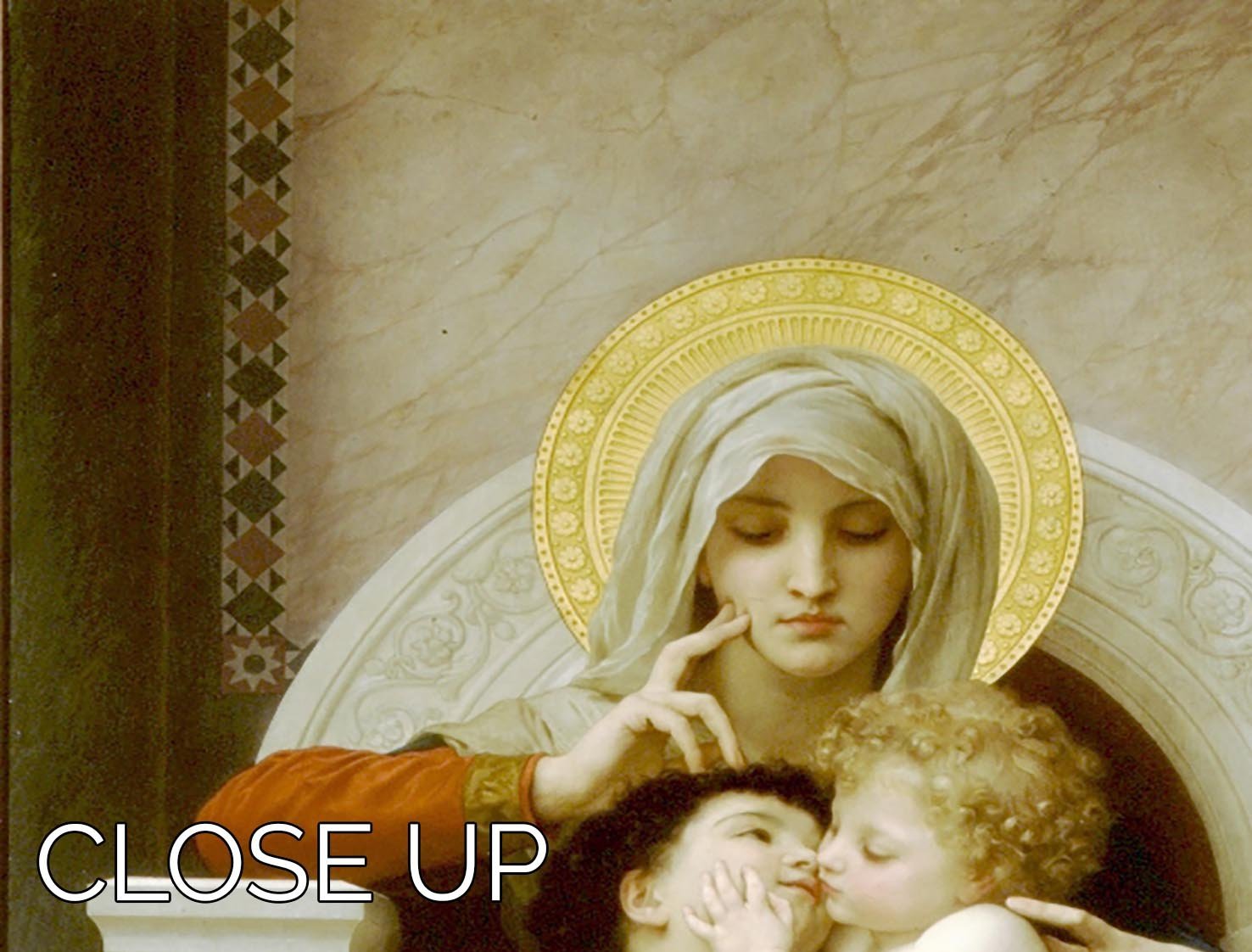 Vierge-Jesus SaintJeanBaptiste 1875 By Bouguereau 3 Split Panel Canvas Print - Canvas Art Rocks - 3