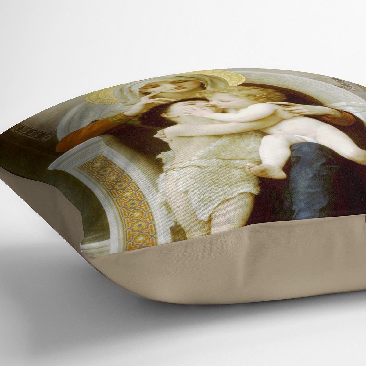 Vierge-Jesus SaintJeanBaptiste 1875 By Bouguereau Throw Pillow