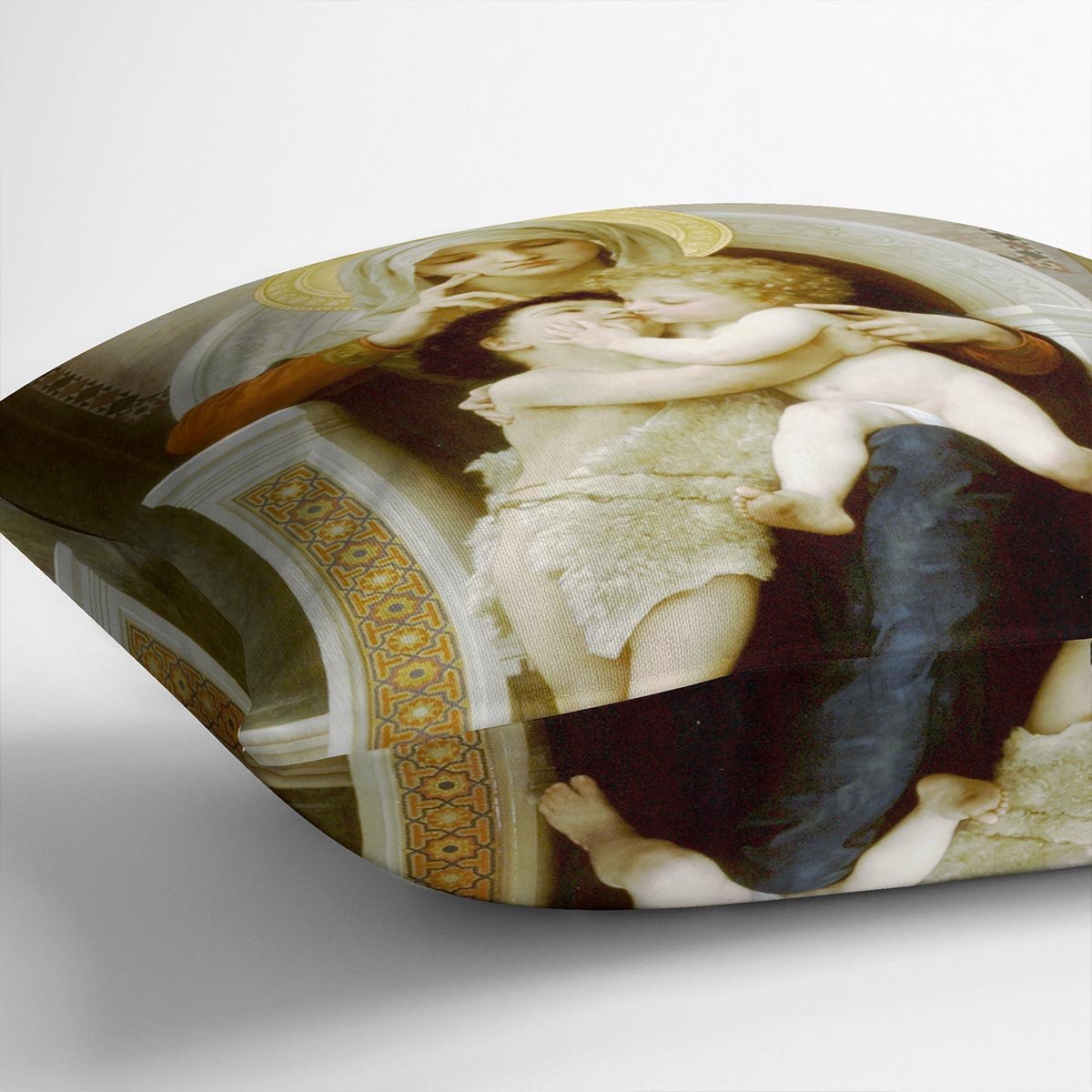 Vierge-Jesus SaintJeanBaptiste 1875 By Bouguereau Throw Pillow
