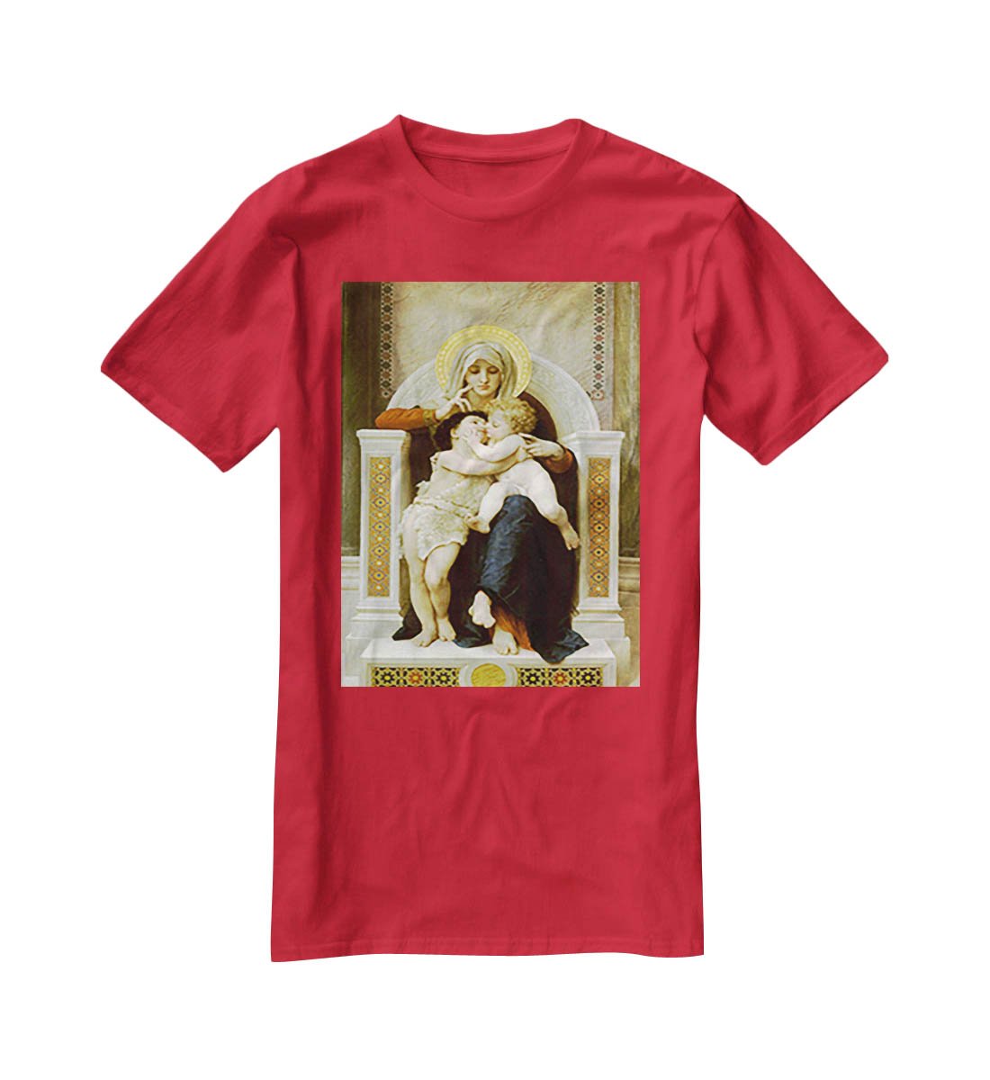 Vierge-Jesus SaintJeanBaptiste 1875 By Bouguereau T-Shirt - Canvas Art Rocks - 4