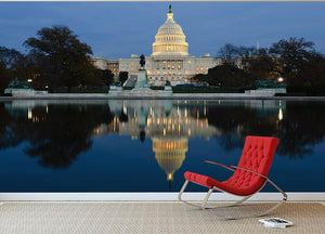 View Capitol in Washington dusk Wall Mural Wallpaper - Canvas Art Rocks - 2
