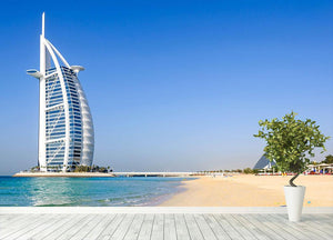 View of Burj Al Arab hotel from the Jumeirah beach Wall Mural Wallpaper - Canvas Art Rocks - 4