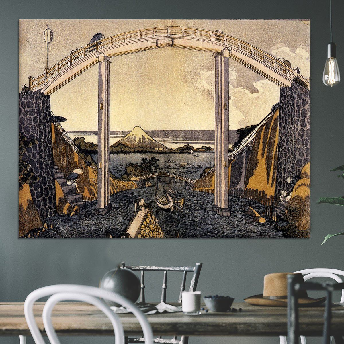 View of Mount Fuji by Hokusai Canvas Print or Poster
