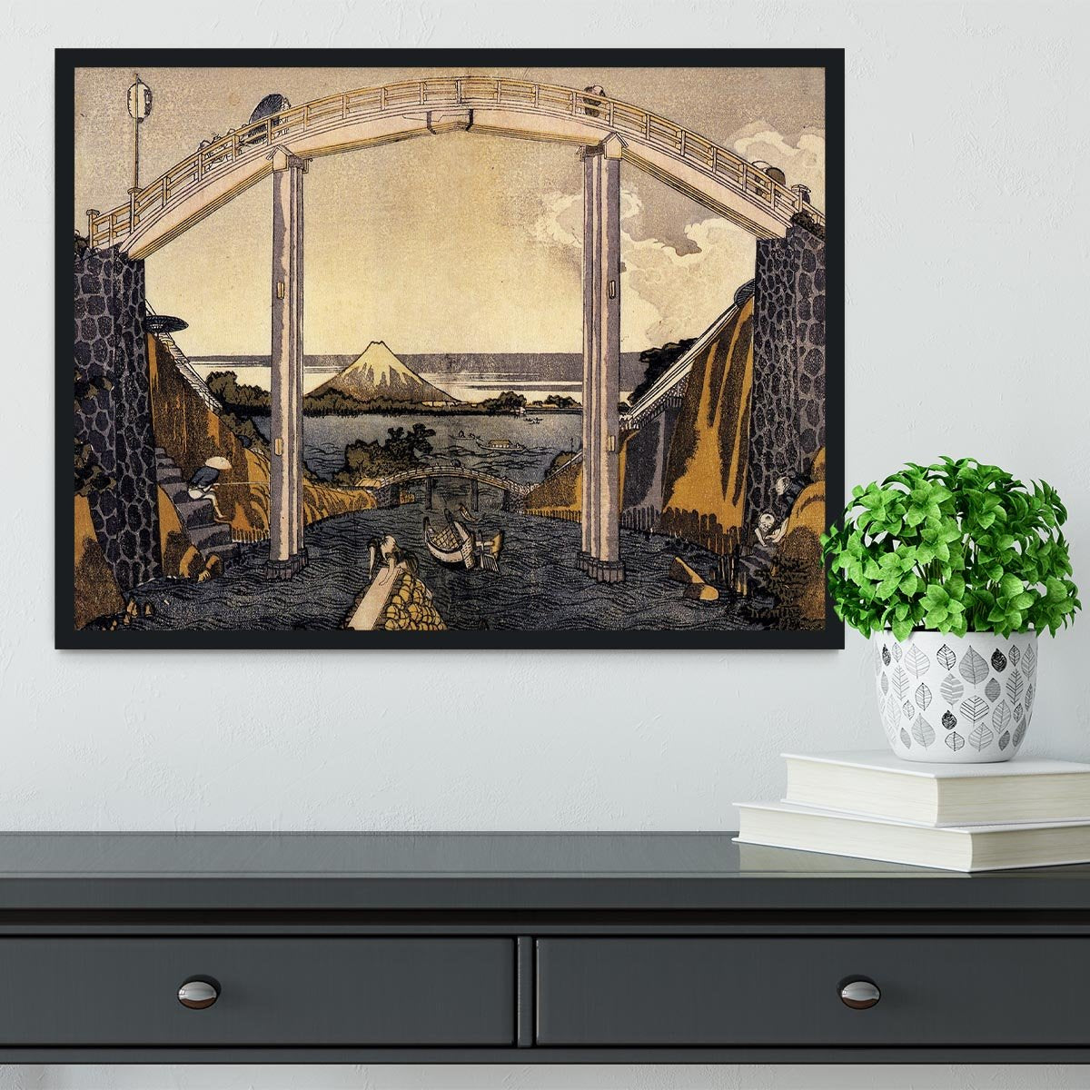 View of Mount Fuji by Hokusai Framed Print - Canvas Art Rocks - 2