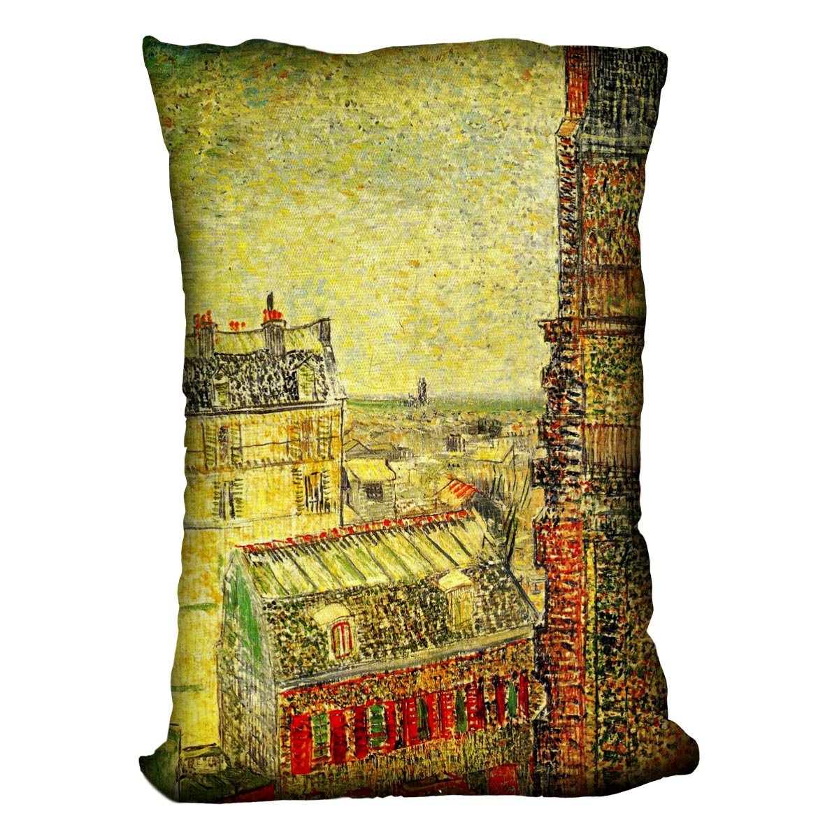 View of Paris from Vincent s Room in the Rue Lepic by Van Gogh Throw Pillow