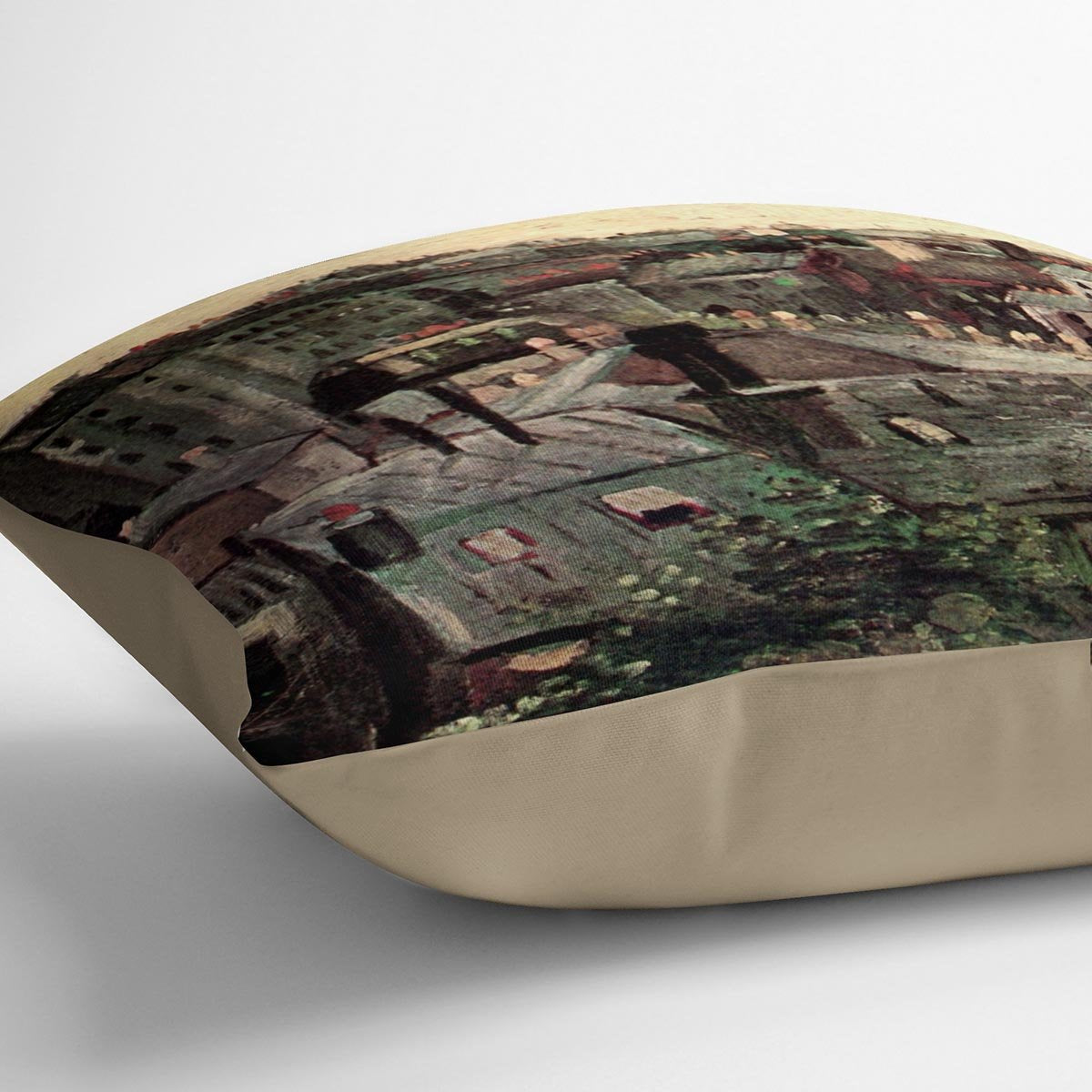 View of Roofs and Backs of Houses by Van Gogh Throw Pillow
