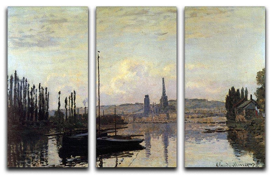 View of Rouen by Monet Split Panel Canvas Print - Canvas Art Rocks - 4