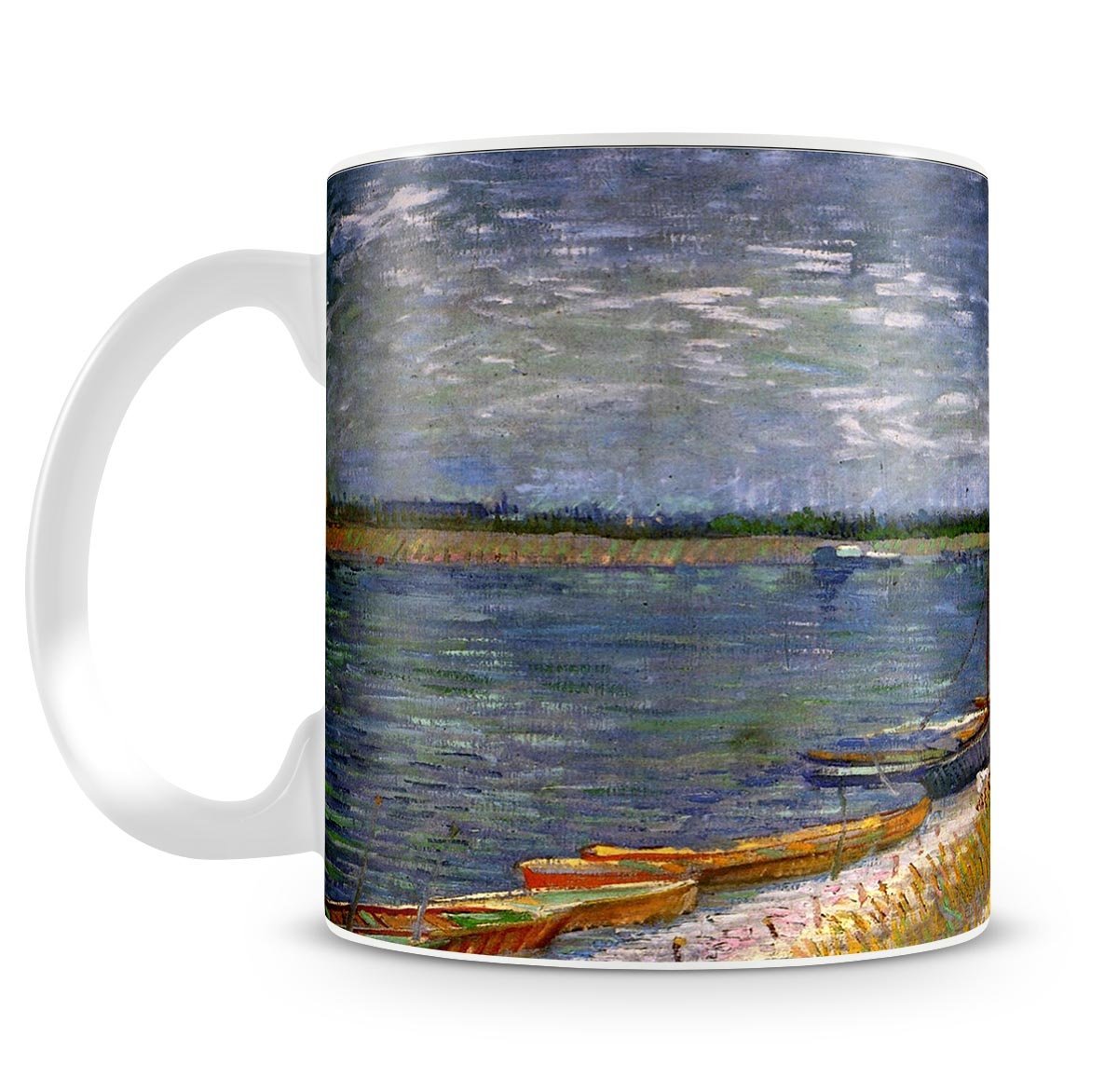 View of a River with Rowing Boats by Van Gogh Mug - Canvas Art Rocks - 4