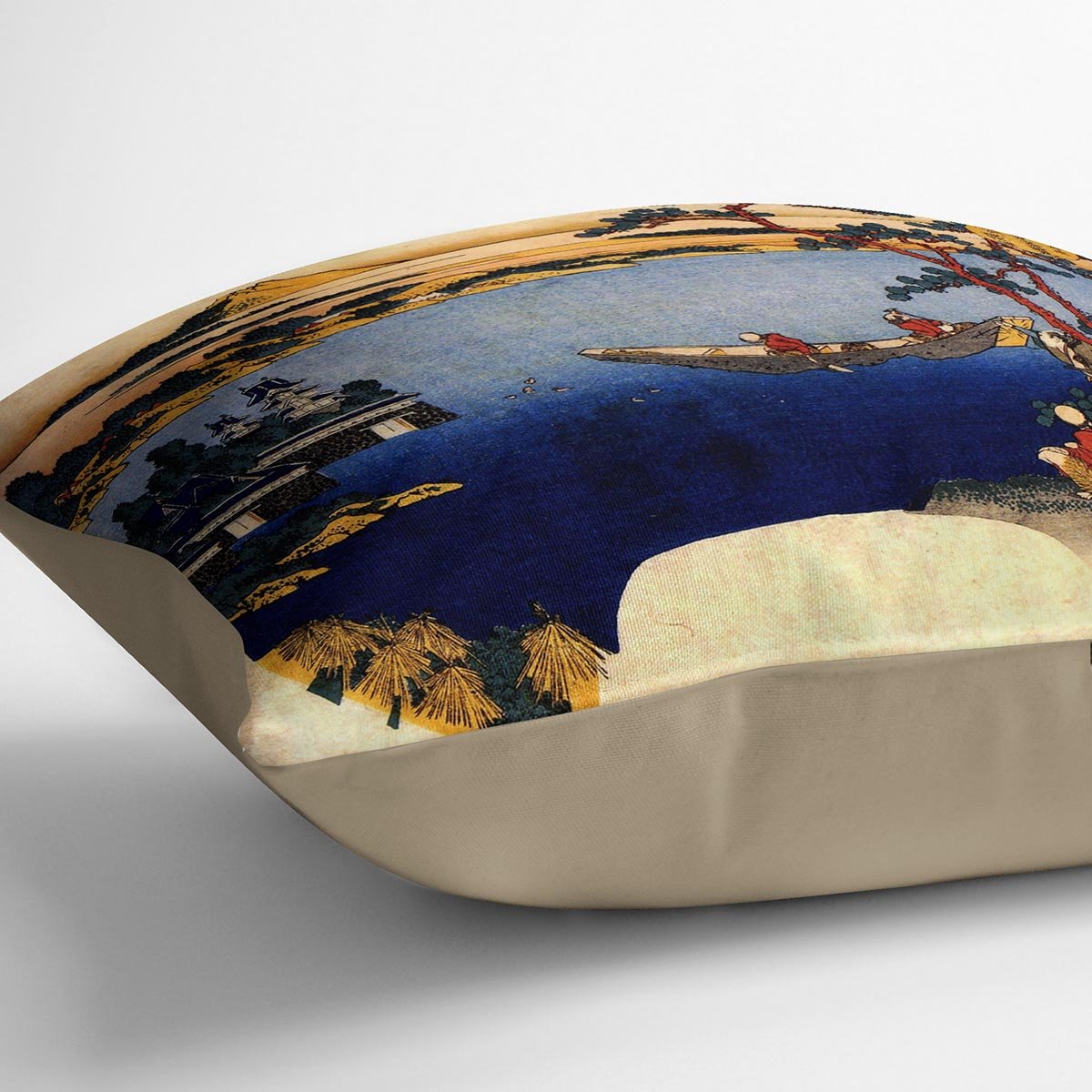 View of lake Suwa by Hokusai Throw Pillow