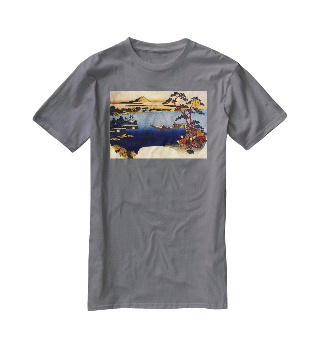 View of lake Suwa by Hokusai T-Shirt - Canvas Art Rocks - 3