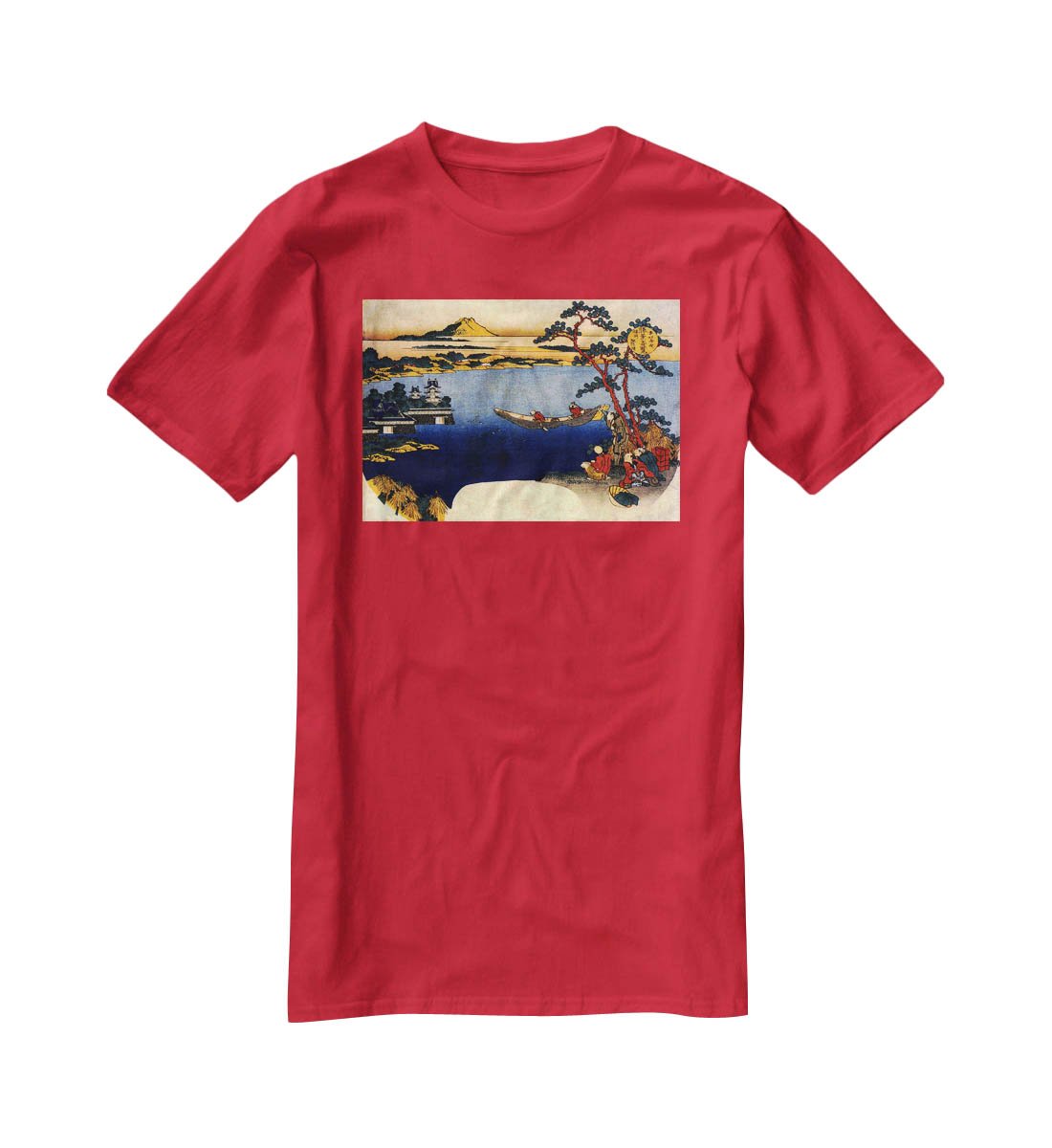 View of lake Suwa by Hokusai T-Shirt - Canvas Art Rocks - 4