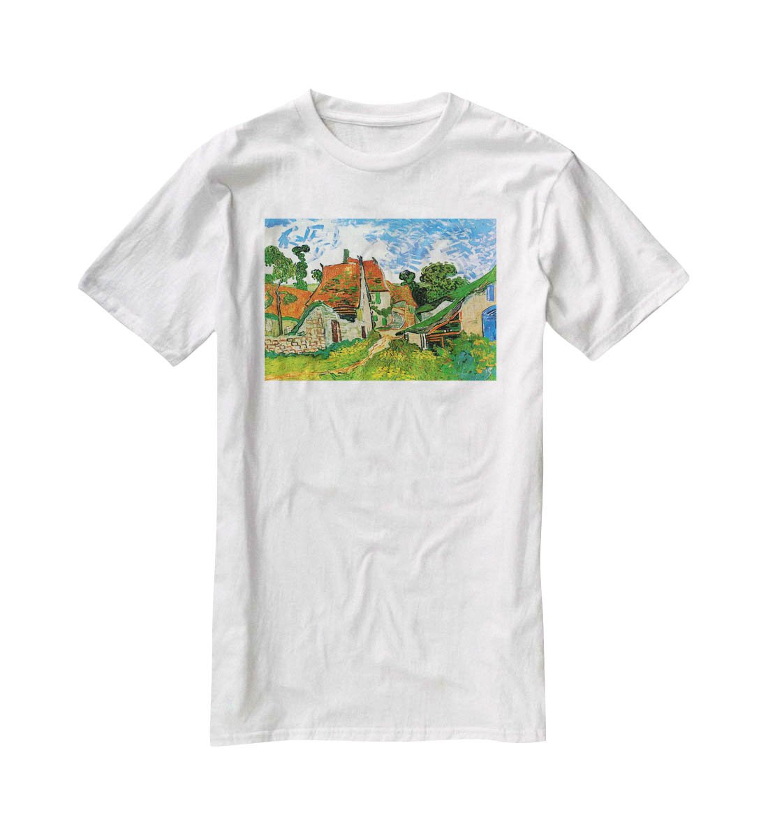 Village Street in Auvers by Van Gogh T-Shirt - Canvas Art Rocks - 5