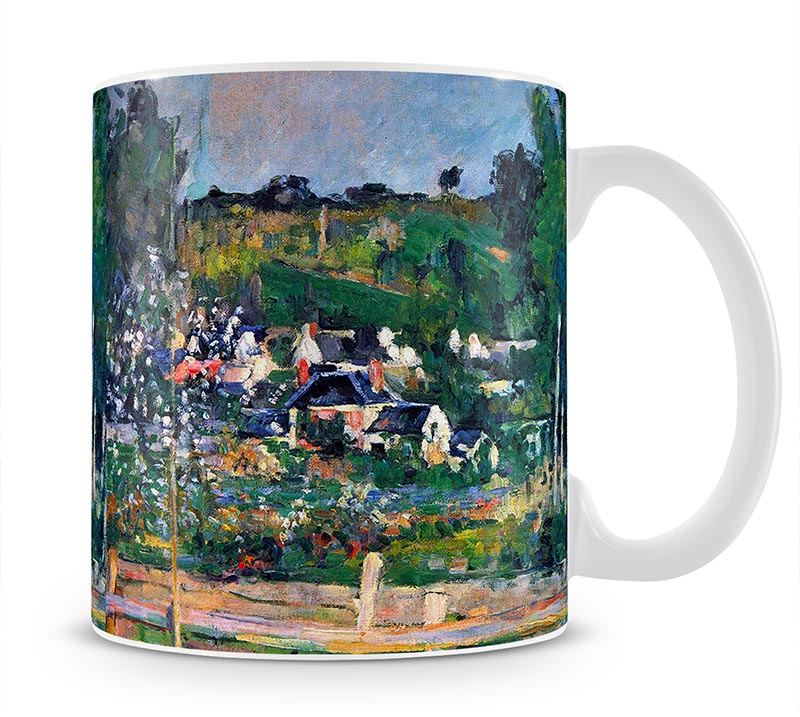 Village behind the view of Auvers-sur-Oise The Fence by Cezanne Mug - Canvas Art Rocks - 1