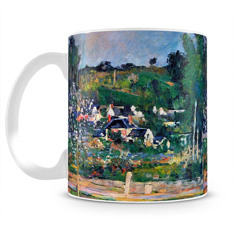 Village behind the view of Auvers-sur-Oise The Fence by Cezanne Mug - Canvas Art Rocks - 1
