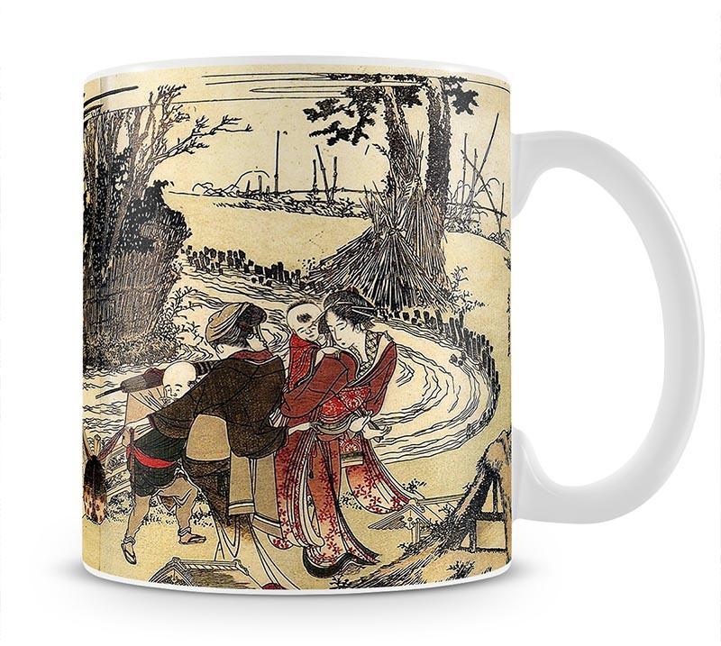 Village near a bridge by Hokusai Mug - Canvas Art Rocks - 1