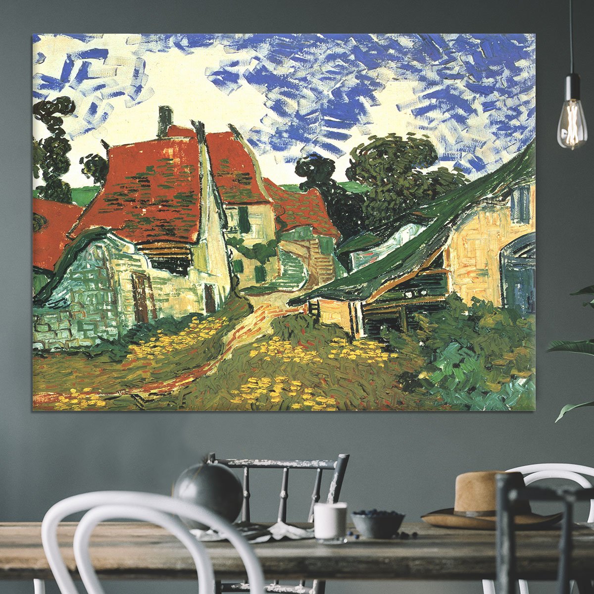 Villages Street in Auvers by Van Gogh Canvas Print or Poster