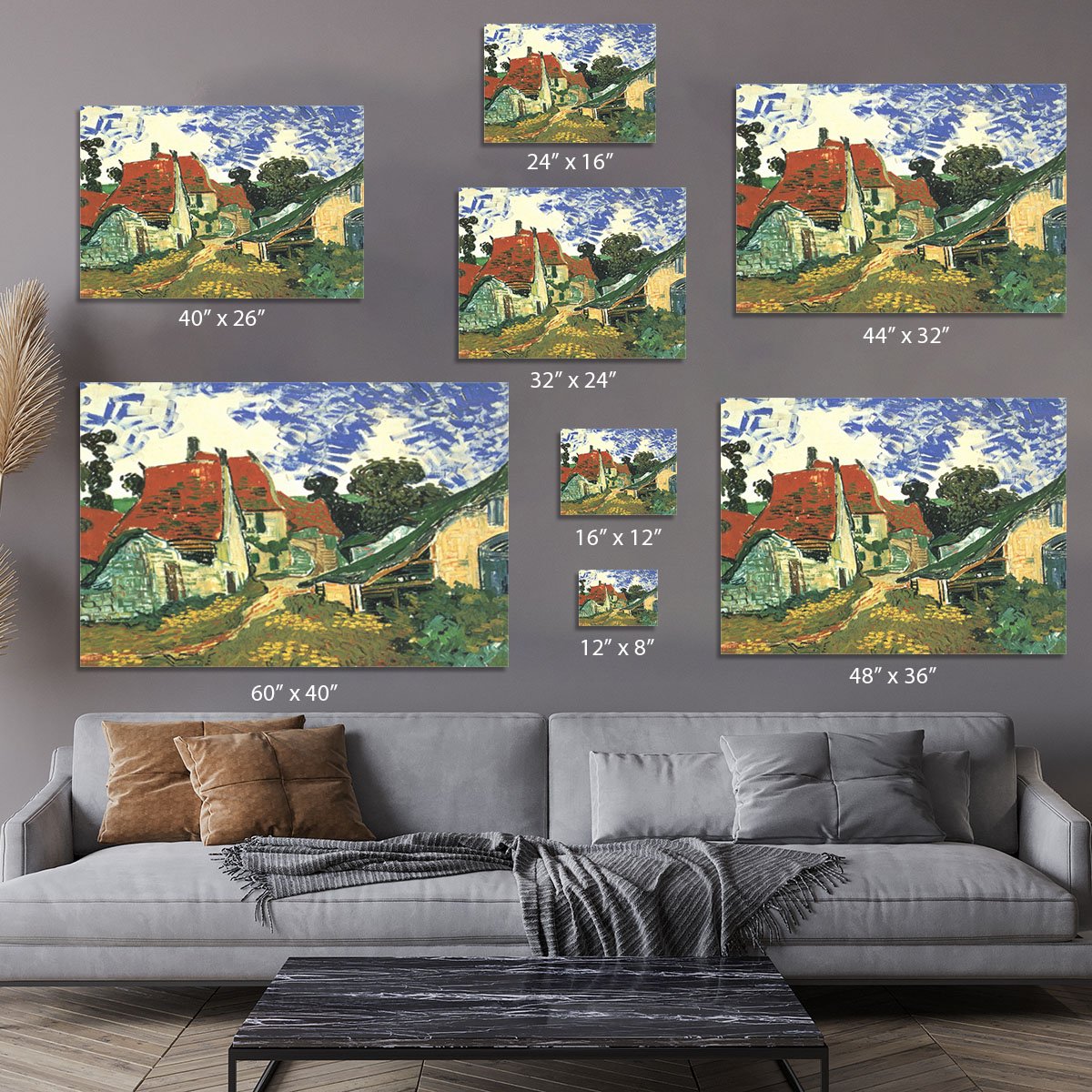 Villages Street in Auvers by Van Gogh Canvas Print or Poster